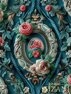 Vintage Çiçek Desenli Dijital Baskılı Kumaş