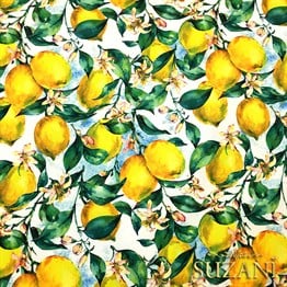 Vintage Limonlar Desenli Kumaş