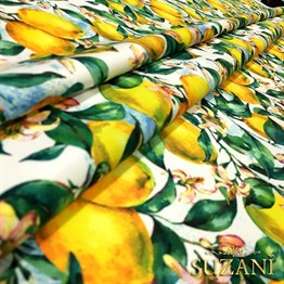 Vintage Limonlar Desenli Kumaş