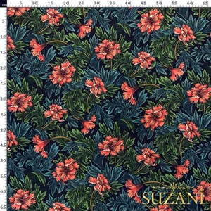 William Morris Çiçek Desenli Dijital Baskılı Kumaş