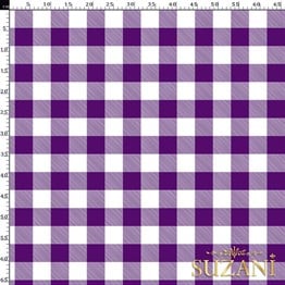 Yaban Mersini Büyük Pötikare Desenli Dijital Baskılı Kumaş