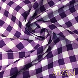 Yaban Mersini Küçük Pötikare Desenli Dijital Baskılı Kumaş