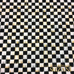 Yağlıboya Efektli Damalı Kumaş