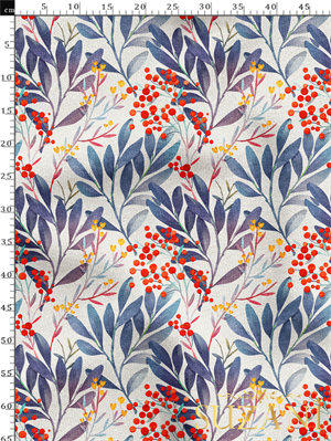 Yaprak Desenli Dijital Baskılı Kumaş