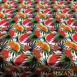 Yapraklı Karpuzlar Desenli Kumaş