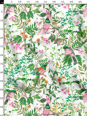 Yaz Bahçesi Desenli Dijital Baskılı Kumaş