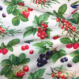 Yaz Meyveleri Desenli Dijital Baskılı Kumaş