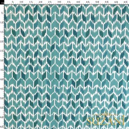 Yeşil İkat Desen Dijital Baskılı Kumaş