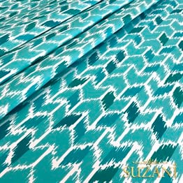 Yeşil İkat Desen Dijital Baskılı Kumaş