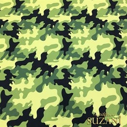 Yeşil Kamuflaj Desenli Kumaş
