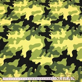 Yeşil Kamuflaj Desenli Kumaş