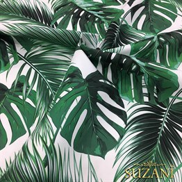 Beyaz Zemin Deve tabanı Desenli Kumaş