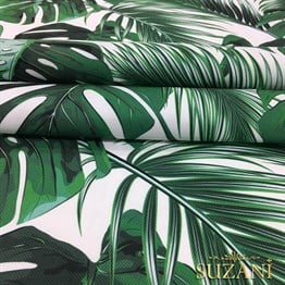 Beyaz Zemin Deve tabanı Desenli Kumaş