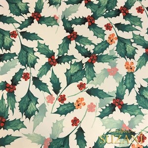 Yeşil Yaprak Desenli Dijital Baskılı Kumaş