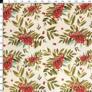 Yılbaşı Çiçeği Desenli Dijital Baskılı Kumaş