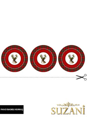 Yılbaşı Desenli Dikişsiz 3lü Supla Kumaşı