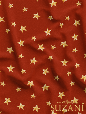 Yıldız Desenli Dijital Baskılı Kumaş