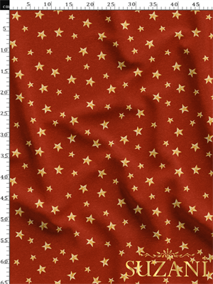 Yıldız Desenli Dijital Baskılı Kumaş