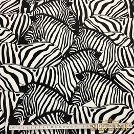 Zebra Sürüsü Desenli Kumaş