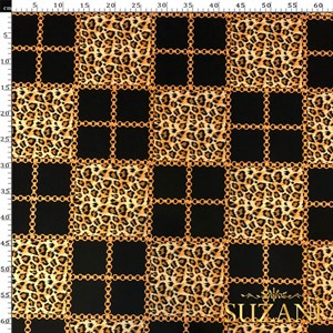 Zincir Leopar Desenli Dijital Baskılı Kumaş