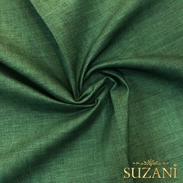 Zümrüt Keten Görünümlü Dijital Baskılı Kumaş