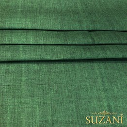 Zümrüt Keten Görünümlü Dijital Baskılı Kumaş