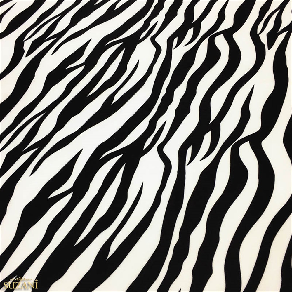 Siyah Beyaz Zebra Masa Örtüsü - Suzani