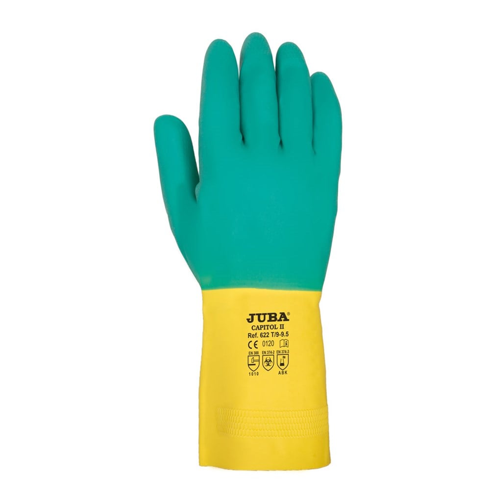 Juba 622 İş Eldiveni - Desteksiz pamuk astarlı çift kaplı, latex