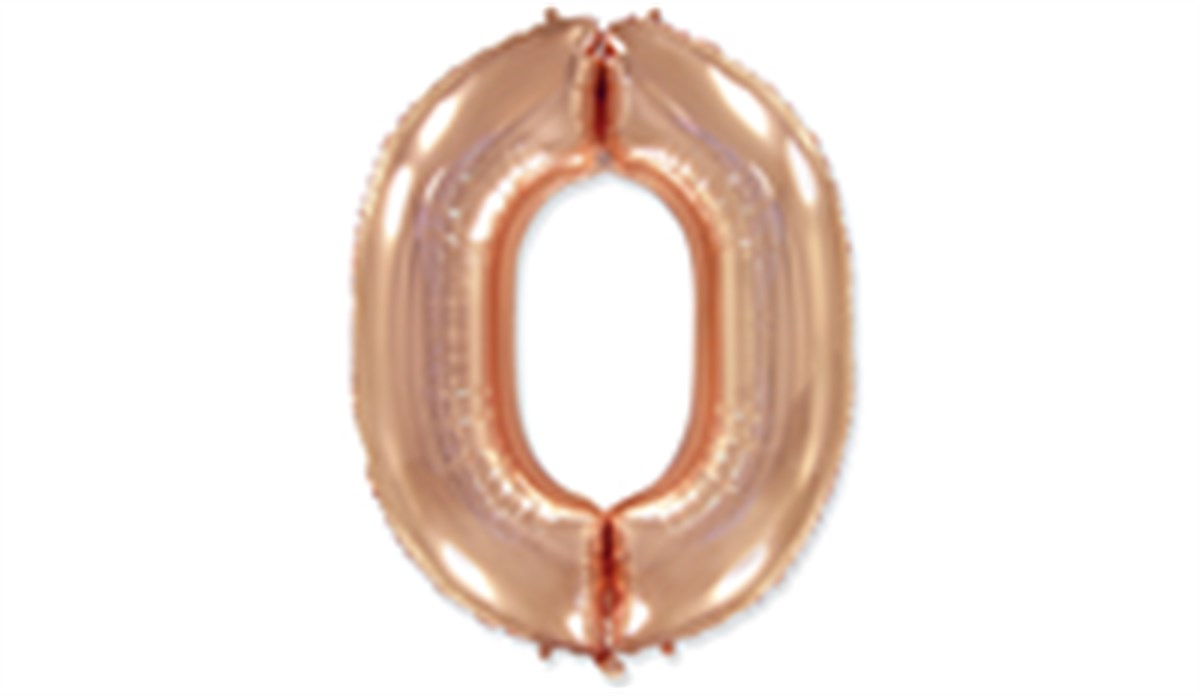 0 Rakamlı Folyo Rose Gold Renk Balon 76 cm