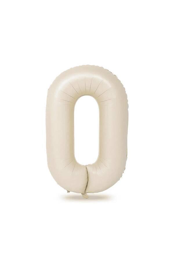 0 Rakamlı Krem Renk Folyo Balon 82 cm