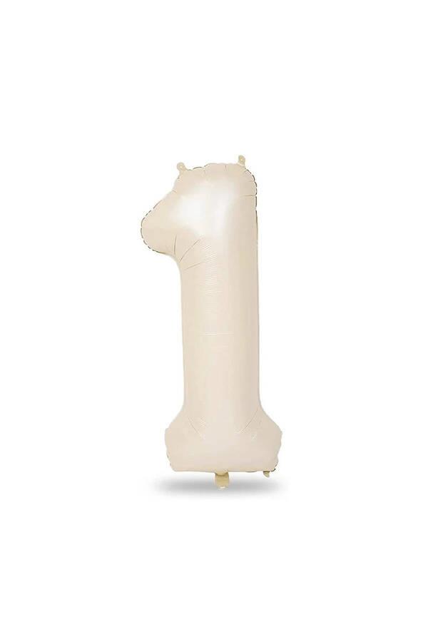 1 Rakamlı Krem Renk Folyo Balon 82 cm