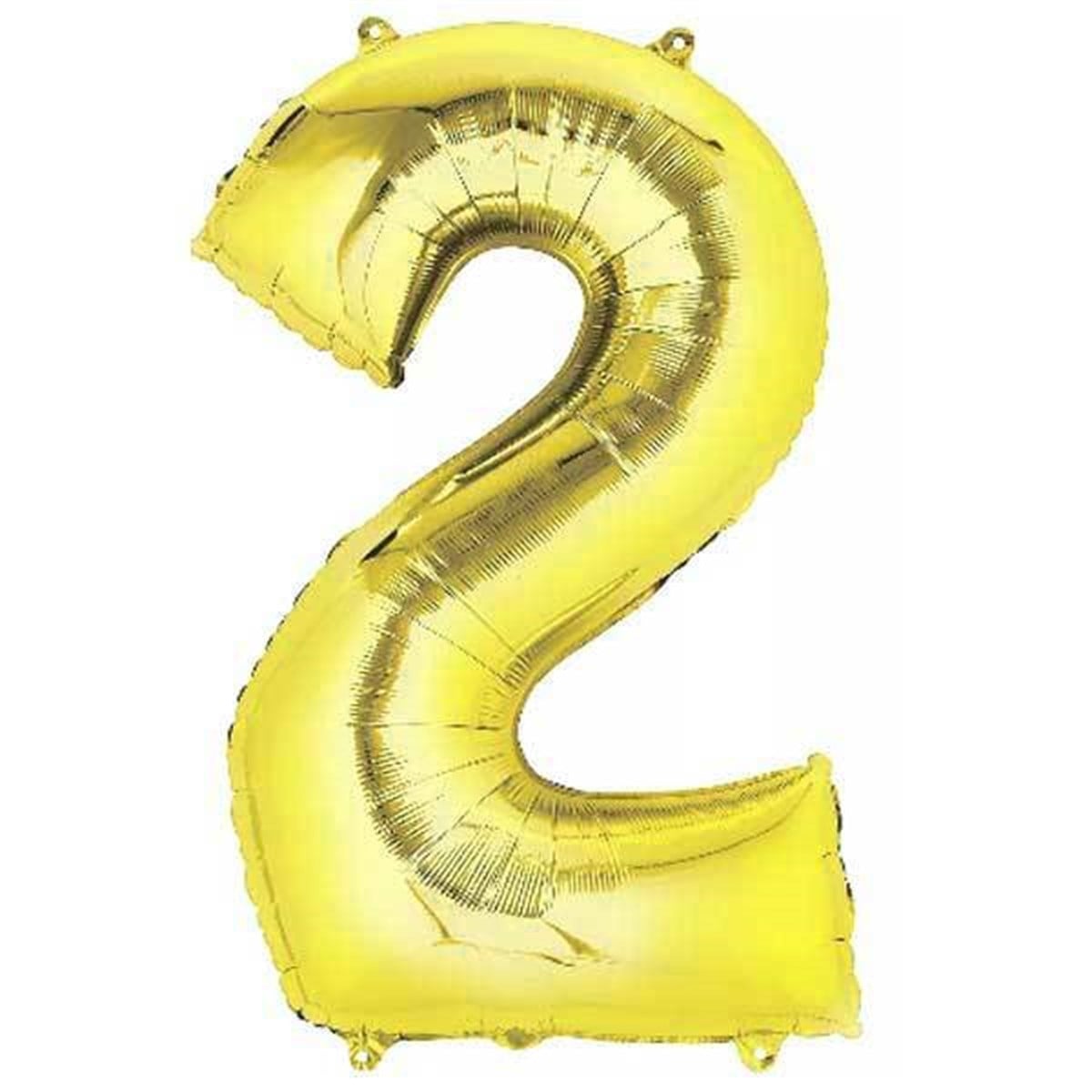2 Rakam Folyo Gold Balon Küçük 35 cm