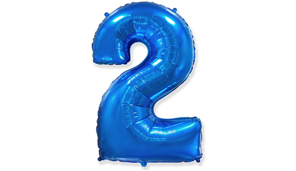 2 Rakamlı Folyo Lacivert Renk Balon 76 cm