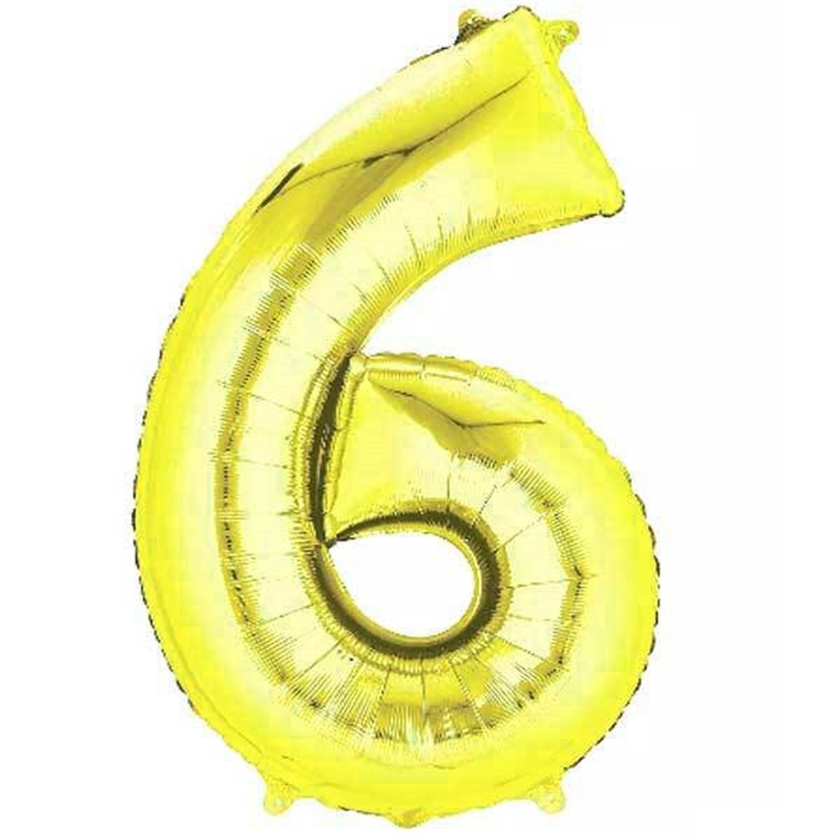 6 Rakam Folyo Gold Balon Küçük 35 cm