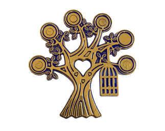 AĞAÇ DALINDA KUŞ KAFESİ LACİVERT PK:50 KL:100