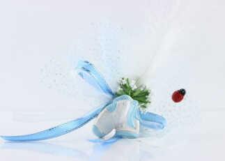 BEBEK ŞEKERİ SÜSLÜ ÇORAP ÇİFTLİ MAVİ KUTULU PK:50