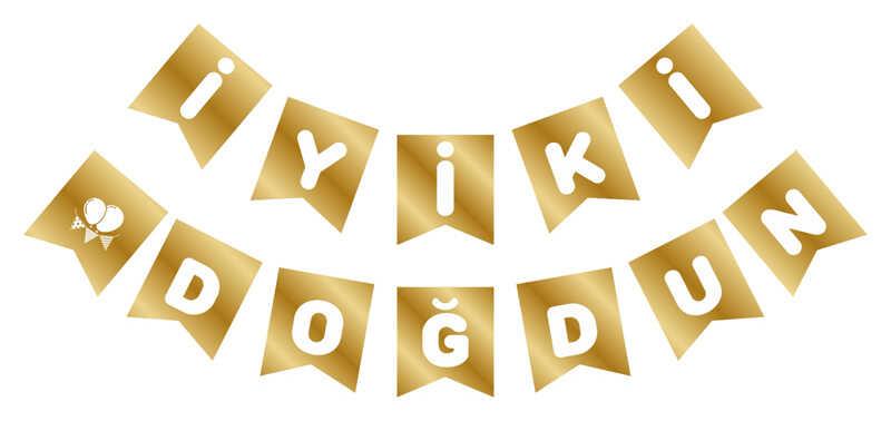 FLAMA İYİKİ DOĞDUN BEYAZ YAZILI VARAK ALTIN P1-300