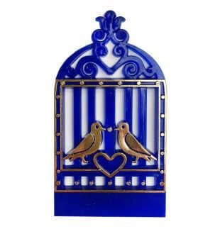 KUŞ KAFESİ KALPLİ LACİVERT PK:25-KL:60