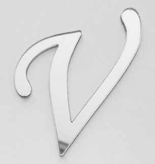 PLEKSİ HARF YAPIŞKANLI 1MM 4X4 CM GÜMÜŞ V PK:25