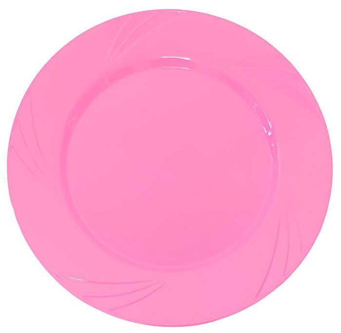 TABAK KRİSTAL MİKA 22,5 CM PEMBE PK:6 KL:24
