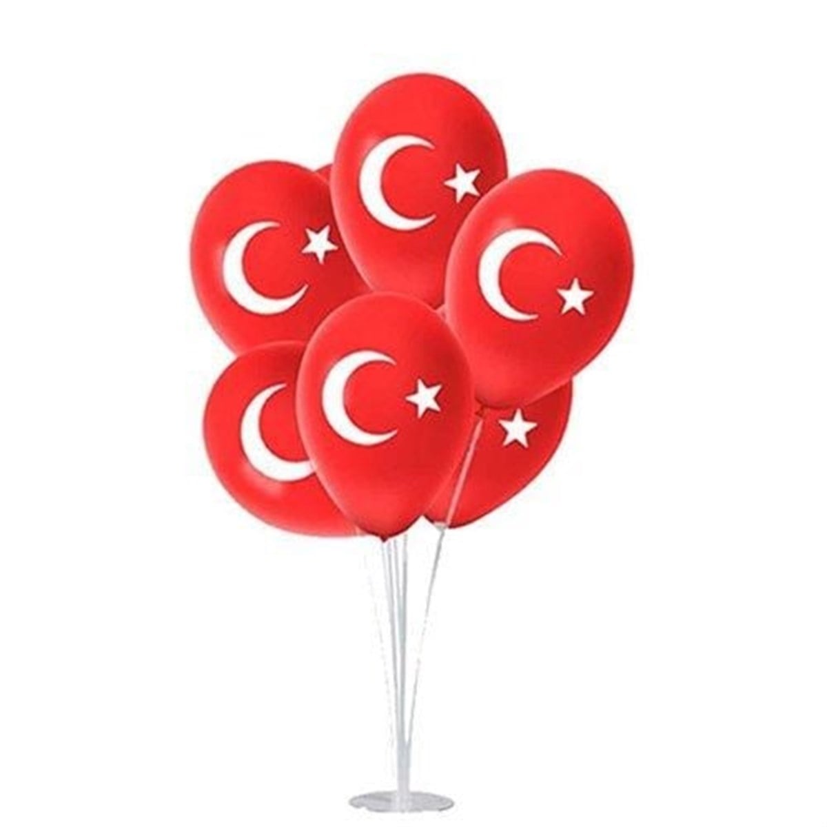 Ay Yıldız Türk Bayraklı Ayaklı Balon Standı-1 Adet