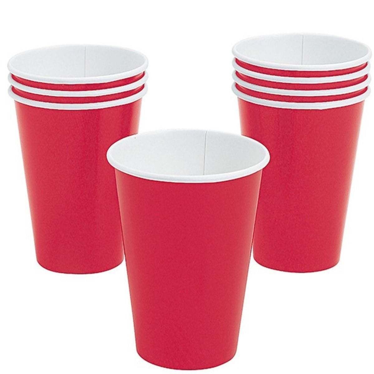 Kırmızı Lüks Karton Bardak 8 Adet