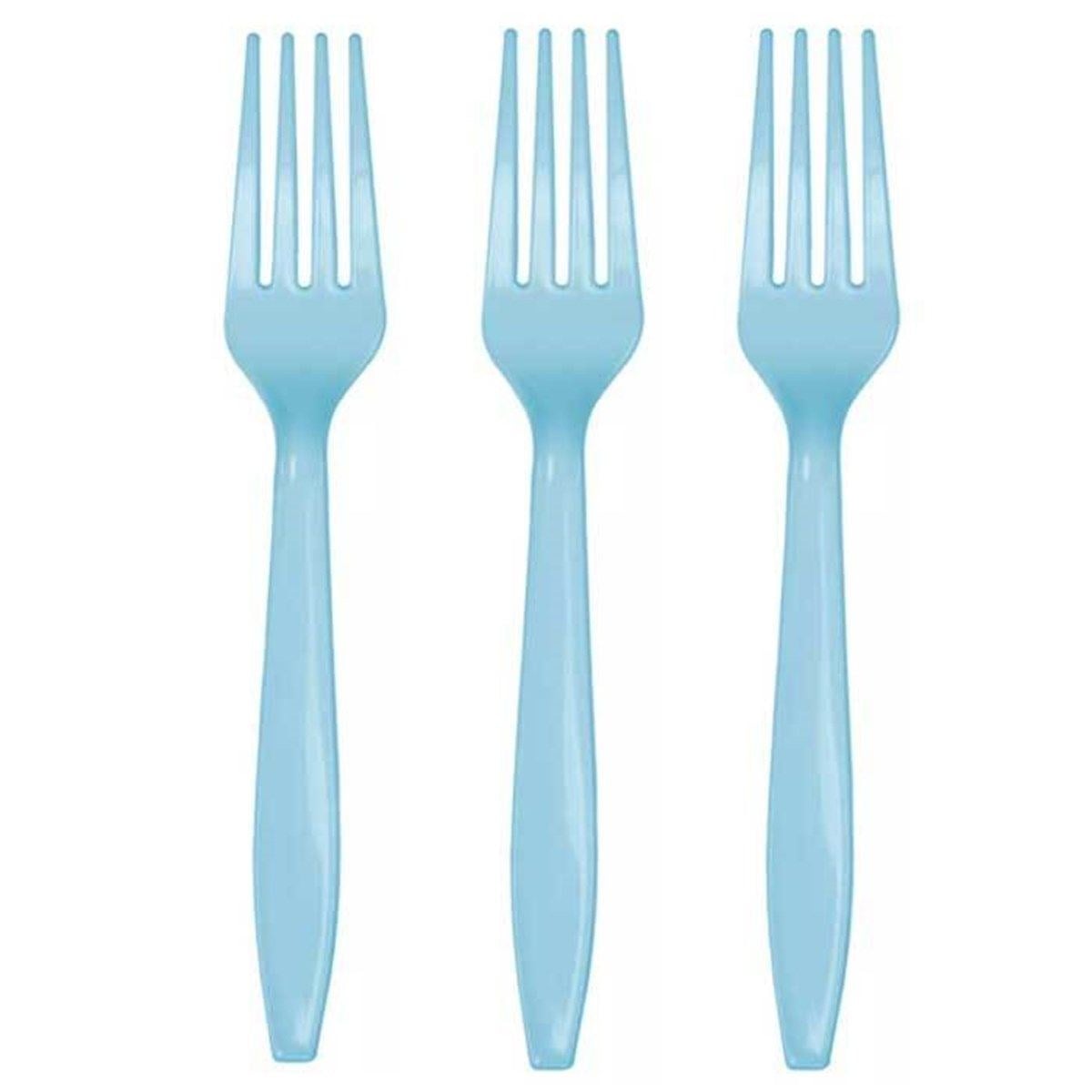 Mavi Renk Plastik Çatal 25 Adet