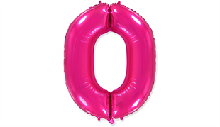 0 Rakamlı Folyo Pembe Renk Balon 76 cm