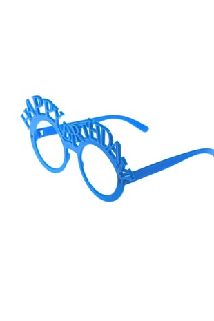 Happy Birthday Yazılı Plastik Gözlük Mavi