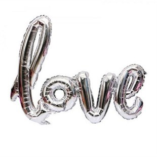Love Folyo Balon Seti Gümüş