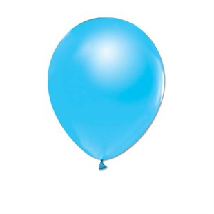 Metalik Parlak 12 inch Açık Mavi Renk Balon 12 Adet