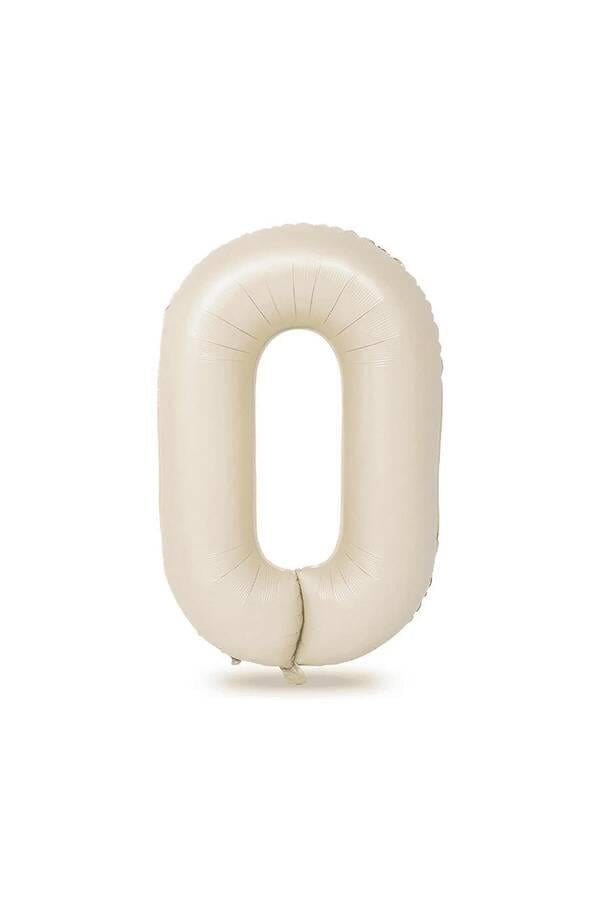 0 Rakamlı Krem Renk Folyo Balon 82 cm