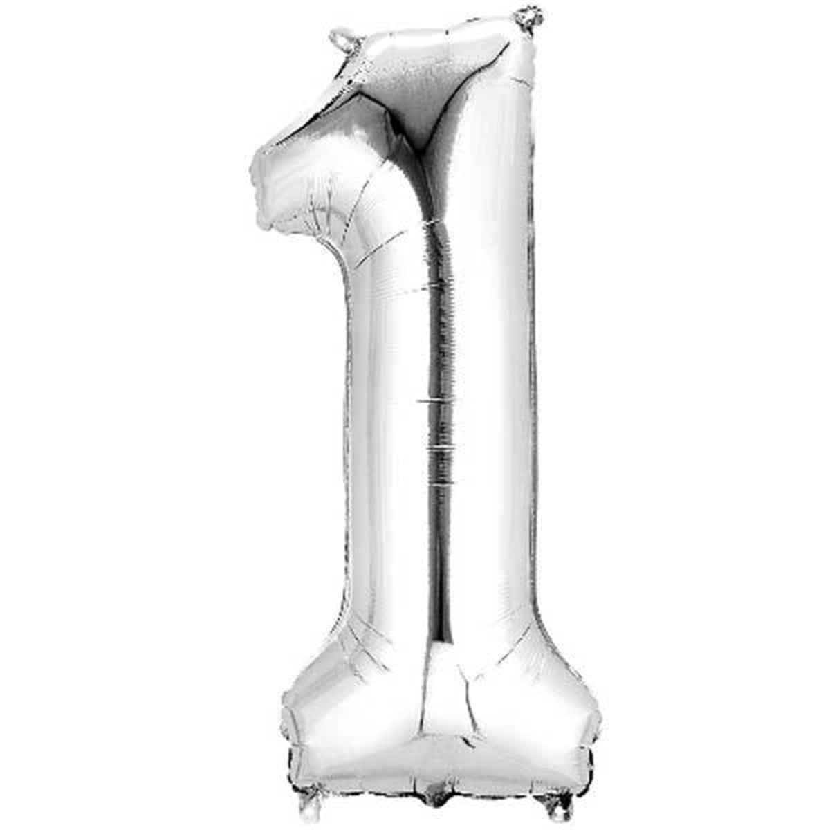 1 Rakam Folyo Gümüş Balon Küçük 35 cm