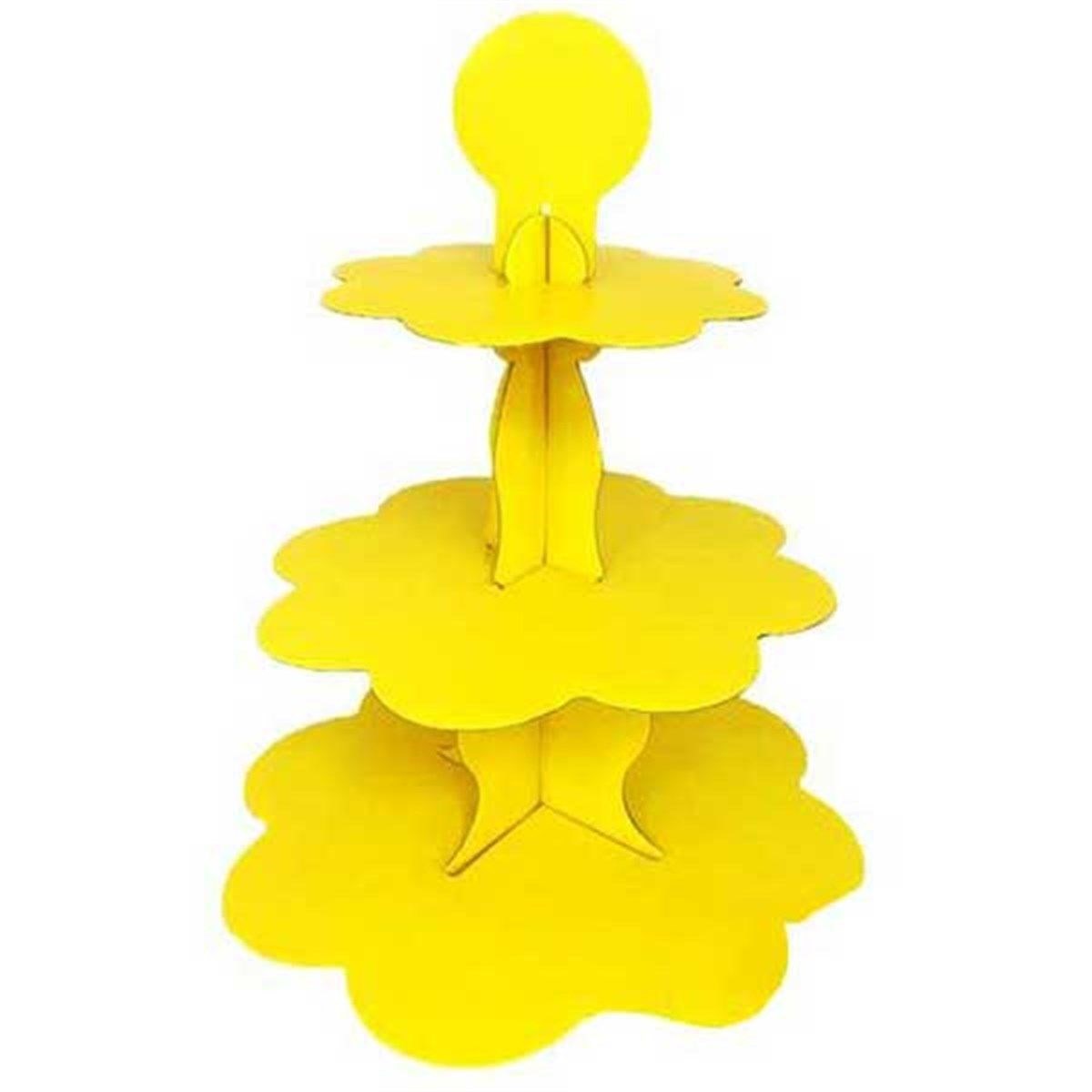 3 Katlı Kek Standı Sarı